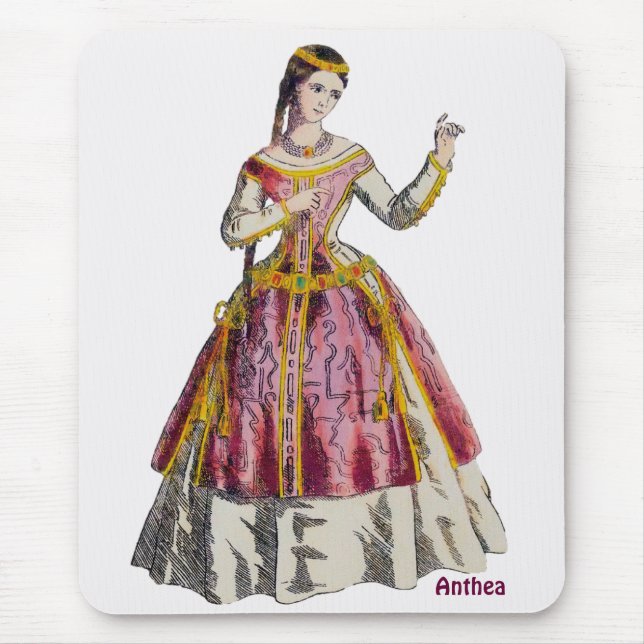 ANTHEA ~ Personlig ~Spanska Dam på rank Musmatta (Framsidan)