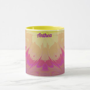 ANTHEA ~Zany 3D Fractal ~ Rosa Lila Blue Gult Mugg