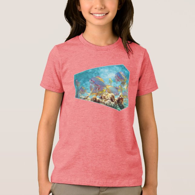 Anthiasfisk vid korallrev - Fotografisk design | T Shirt (Framsida)