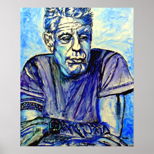 Anthony Bourdain Blue Poster (Framsidan)