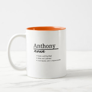 Anthony, Boy Personlig Namn Definition Två-Tonad Mugg