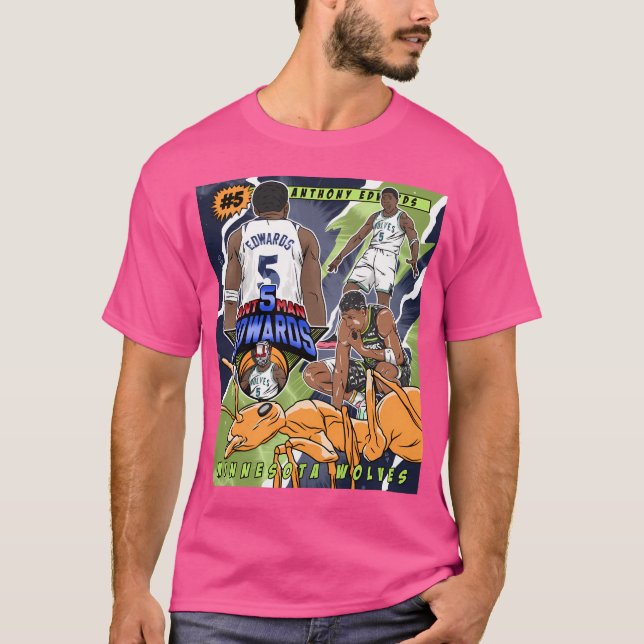 Anthony Edwards Tecknad Stil Tecknad Cover Stil T Shirt (Framsida)