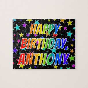"ANTHONY" Första Namn, Roligt "GRATTIS PÅ FÖDEL Pussel