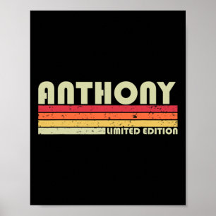 Anthony Namn Personlig Retro Vintage 80s 90-tal Bi Poster