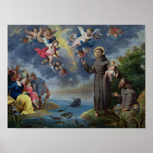 Anthony of Padua Preaching to Fish Poster (Framsidan)