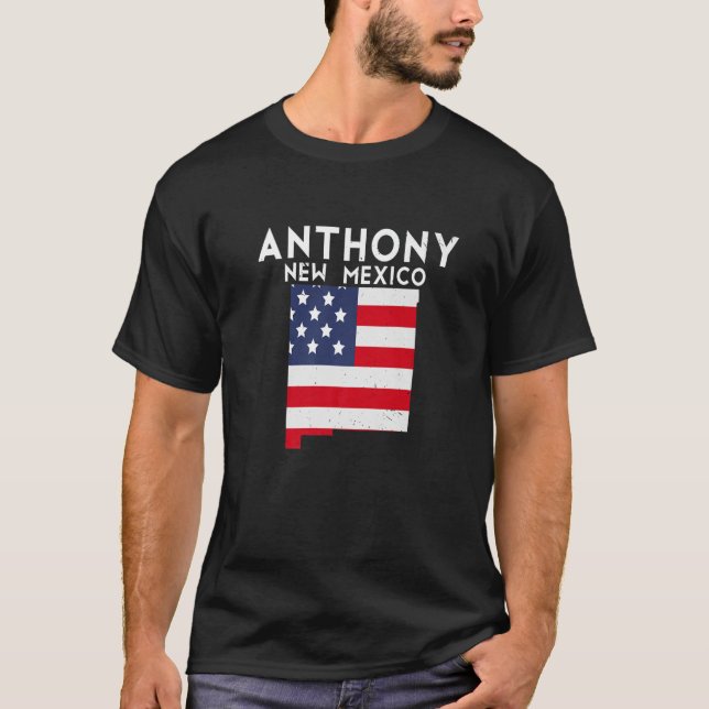 Anthony USA State America Travel New Mexican New M T Shirt (Framsida)
