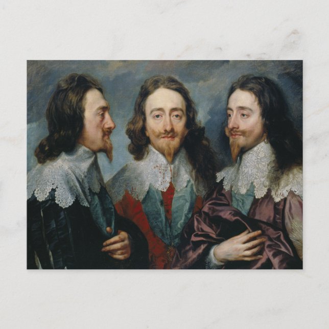 Anthony van Dyck - Charles I (1600-49) Vykort (Framsida)
