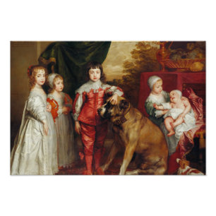 Anthony van Dyck- Fem äldsta barn av Charles Fototryck