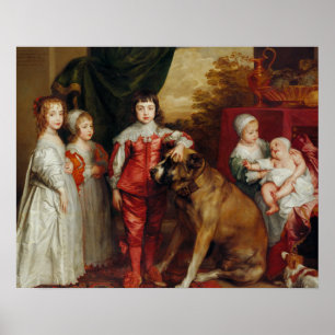 Anthony van Dyck- Fem äldsta barn av Charles Poster