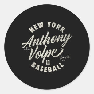 Anthony Volpe New York Baseball Cursive Mlbpa Runt Klistermärke