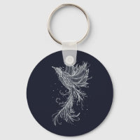 Anthrazit Phoenix Lineart Button Keychain