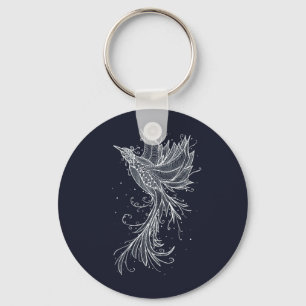 Anthrazit Phoenix Lineart knäppas Keychain Nyckelring