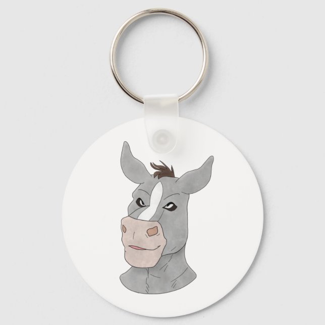 Anthro donkey ansikte nyckelring (Framsida)