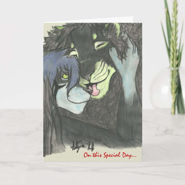 Anthro Lejont Valentine Card Helgkort (Framsida)