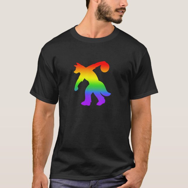 Anthropomorphic hund- bowlingskjorta 0001 för t shirt (Framsida)