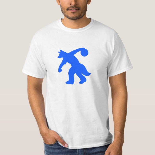 Anthropomorphic hund- bowlingskjorta 0001 för t-shirt (Framsida)