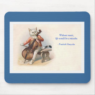Anthropomorphic Victoriankatt som leker musik Musmatta
