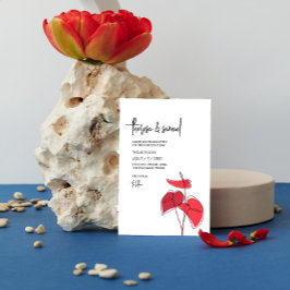 Anthurium ・ Blommigt Line Teckning ・ Avslappnad Mo Inbjudningar