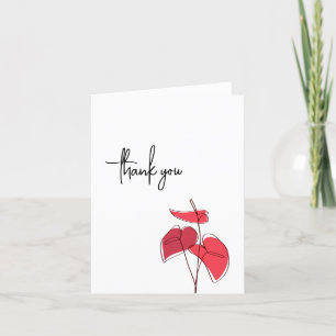 Anthurium ・ Blommigt Line Teckning ・ Avslappnad Mo Tack Kort