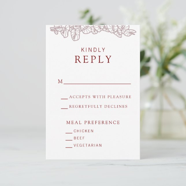 Anthurium bröllop RSVP-kort OSA Kort (Stående Fram)