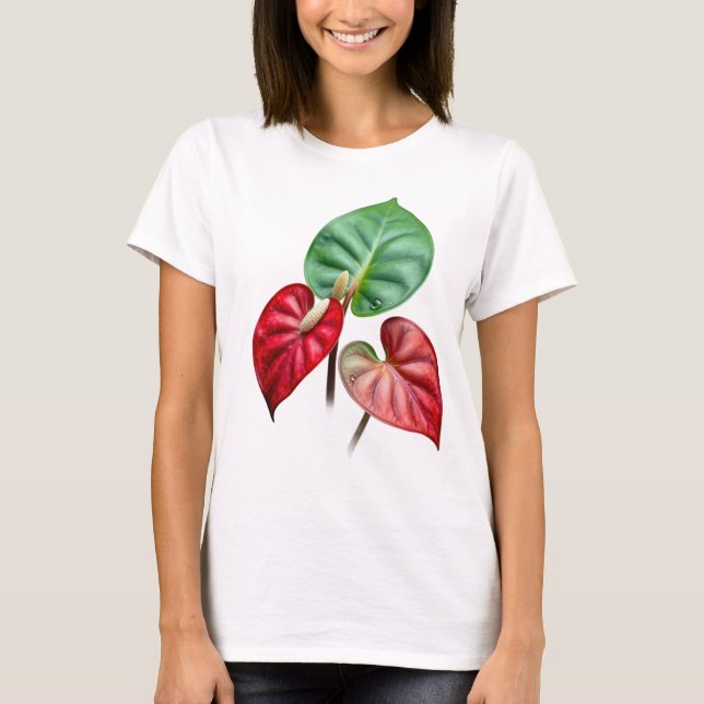 anthurium floral art t shirt (Framsida)