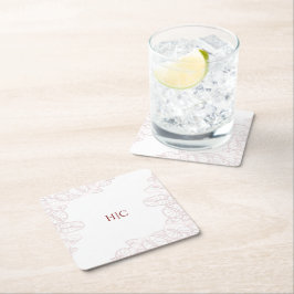Anthurium Initials Coaster Underlägg Papper Kvadrat