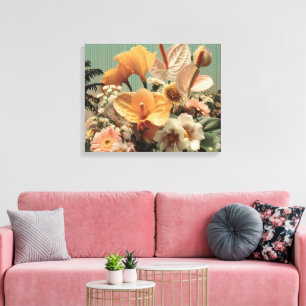Anthurium och tropisk blomsterarrangemang canvastryck