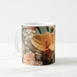 Anthurium och tropisk blomsterarrangemang kaffemugg