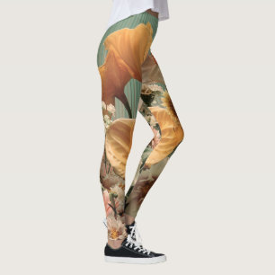 Anthurium och tropisk blomsterarrangemang leggings