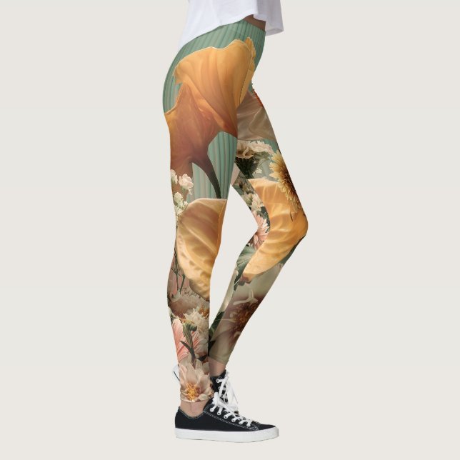 Anthurium och tropisk blomsterarrangemang leggings (Höger)