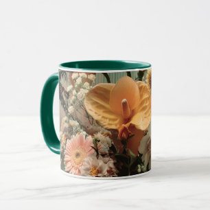Anthurium och tropisk blomsterarrangemang mugg