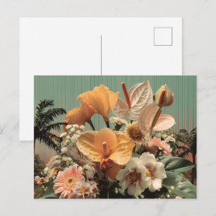 Anthurium och tropisk blomsterarrangemang vykort