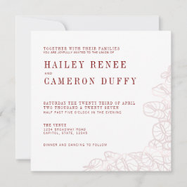 Anthurium Romantic Modern Wedding Invitation Inbjudningar