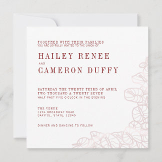 Anthurium Romantic Modern Wedding Invitation Inbjudningar