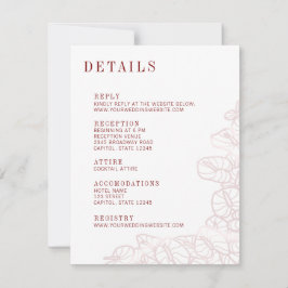 Anthurium Wedding Details & Reply Enclosure Card OSA Kort