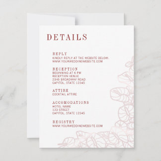 Anthurium Wedding Details & Reply Enclosure Card OSA Kort