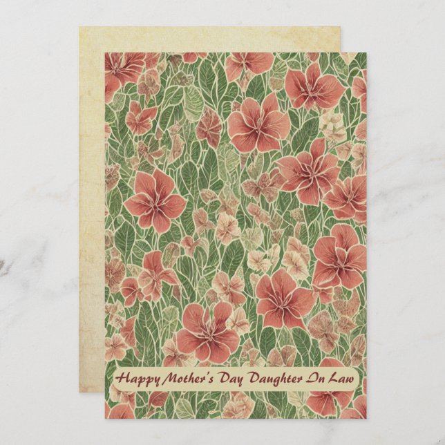 Anthuriumblommor Lycklig Mor dag Meddelande (Fram/baksida)