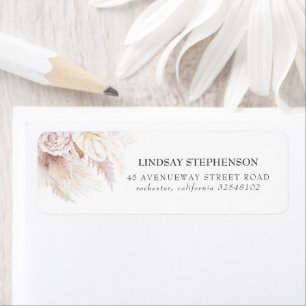 Anthuriums och Dusty Ro Flowers Pampas Grass Returadress Etikett