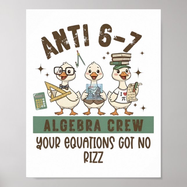 Anti 6-7 Algebra Crew Math Teacher Your Equation G Poster (Framsidan)
