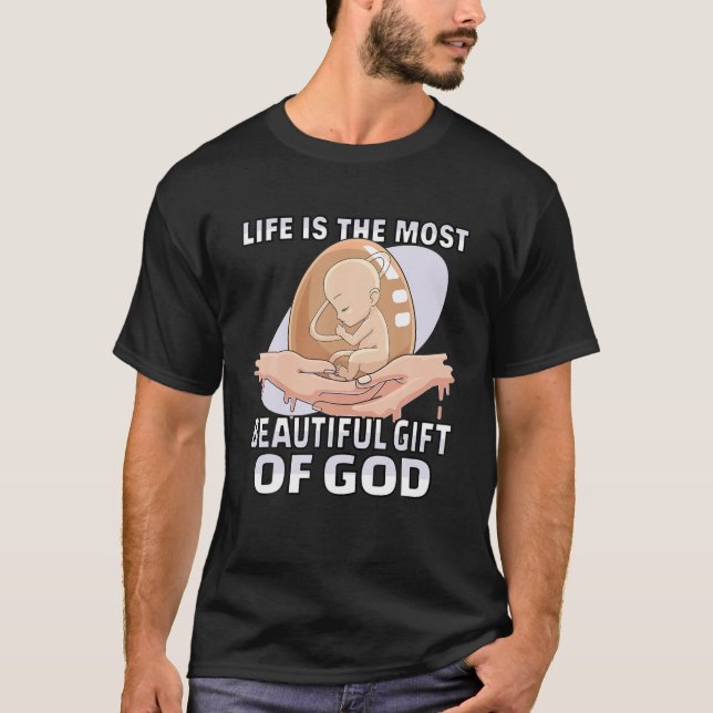 Anti-Abortion Pro Life Christian Pro Life Movement T Shirt (Framsida)