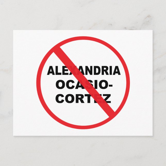 Anti Alexandria Ocasio-Cortez Vykort (Framsida)
