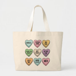 Anti alla hjärtans dag Dag Candy Hearts Tote Bag Jumbo Tygkasse