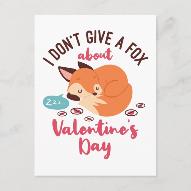 Anti alla hjärtans dag dag Fox - en enda Vykort (Framsida)
