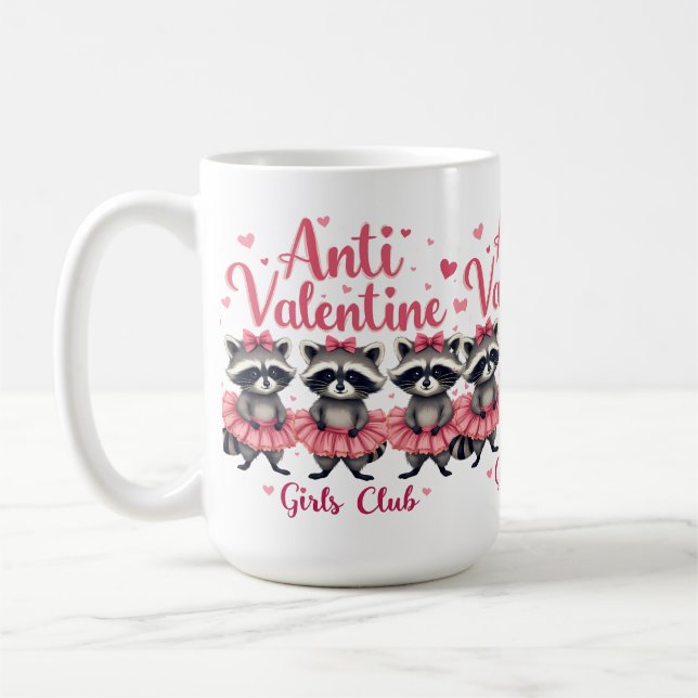 Anti alla hjärtans dag dagen för nuny Raccoon Cute Kaffemugg (Vänster)