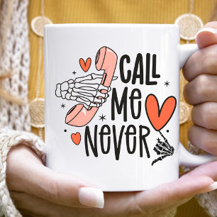 Anti alla hjärtans dag Funny Skeleton Ring mig ald Kaffemugg