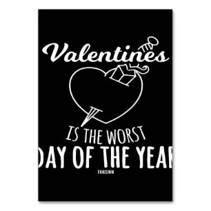 Anti alla hjärtans dag Heart Kärlek_ Lycklig Canva Bordsnummer