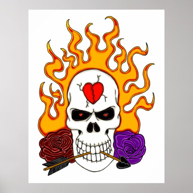 Anti alla hjärtans dag Skull Poster (Framsidan)