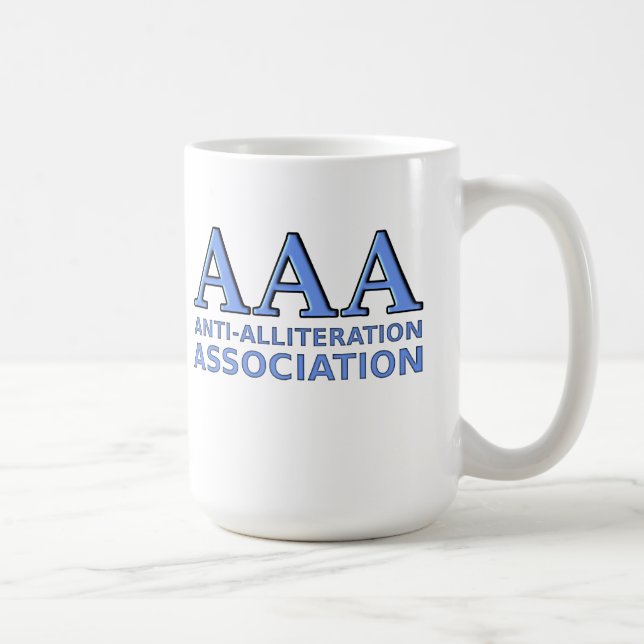Anti-Alliteration Association Funny Mug Kaffemugg (Höger)