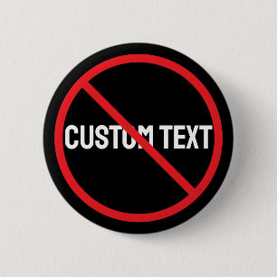 Anti Anpassad Text Svart Rund Knapp Designstil
