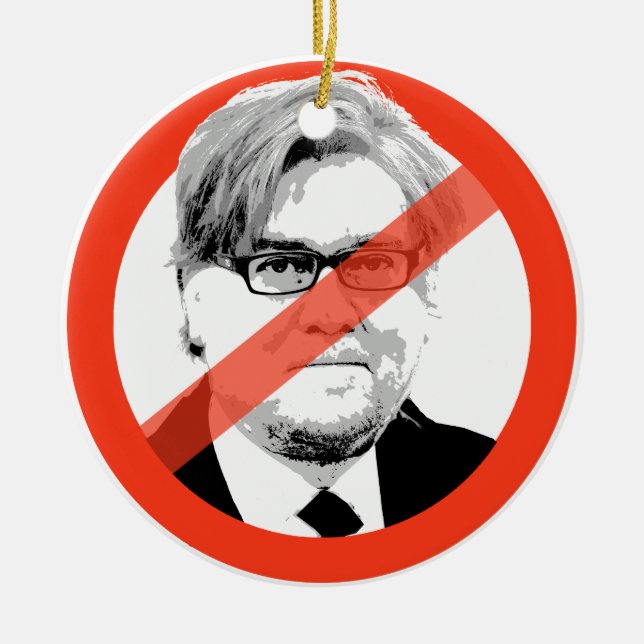 Anti-Bannon - anti Steve Bannon Julgransprydnad Keramik (Framsidan)